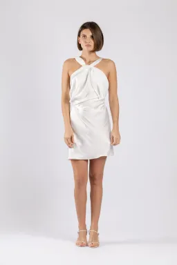 One Fell Swoop Audrey Mini Dress in Coco White Size 10 for rent on The Volte - image 1