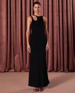 Misha Liliya Slinky Jersey Gown Black Size 10/M for rent on The Volte - image 1