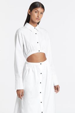 Sir The Label Ilkin Deconstructed Shirt Dress White Size 1 / AU 8  for rent on The Volte - image 2
