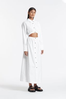 Sir The Label Ilkin Deconstructed Shirt Dress White Size 1 / AU 8  for rent on The Volte - image 1