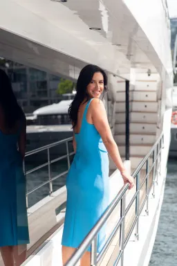 Bec & Bridge Karina Tuck Midi Dress Azure Blue Size 12 for rent on The Volte - image 2