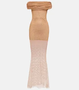 Self-portrait Rhinestone-embellished Maxi Dress Size 6 for rent on The Volte - image 3