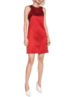 Cue Wool Satin Shift Dress Red Size 6 for rent on The Volte - image 1
