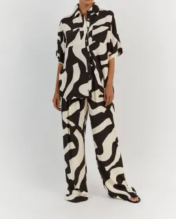 Dissh Nina Vacation Shirt Size 6 and Drawstring Pants Size 10 Set Print for rent on The Volte - image 1
