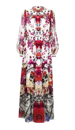 Camilla Button Through Tiered Dress Reign Of Roses Size L / Au 14 for rent on The Volte - image 4