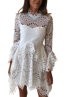 Thurley Leo Embroidered Dress in Ivory for rent on The Volte - image 4