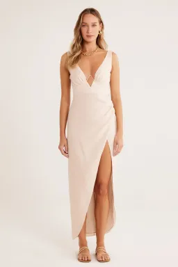 Rumer the Label Luella Maxi Dress in Ballet Beige Size AU 14 for rent on The Volte - image 7