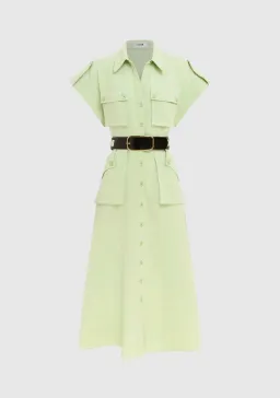 Leo Lin Audrey pocket Shirt Midi in Mint Size AU 10  for rent on The Volte - image 1