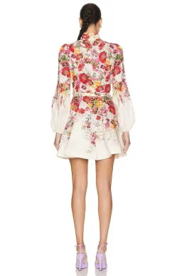 Zimmermann Wonderland Buttoned Mini Elka Poppy Dress Ivory Size AU 8-10  for rent on The Volte - image 2