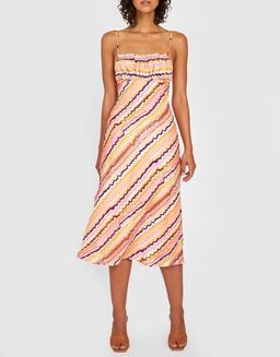 By Johnny Elle Bias Midi Dress Rainbow Drip Print Size 6 for rent on The Volte - image 3