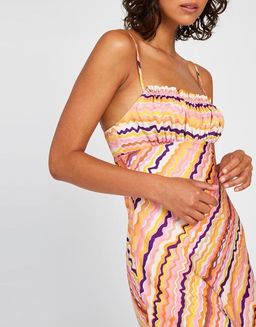 By Johnny Elle Bias Midi Dress Rainbow Drip Print Size 6 for rent on The Volte - image 1