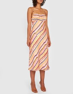 By Johnny Elle Bias Midi Dress Rainbow Drip Print Size 6 for rent on The Volte - image 2