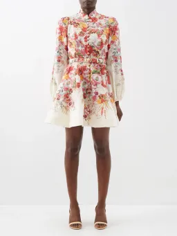 Zimmermann Wonderland Buttoned Mini  Elka Poppy Ivory Size 4 / AU 14 for rent on The Volte - image 1