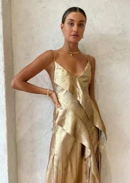 Acler Queensbridge Dress Gold Size AU 10 for rent on The Volte - image 3