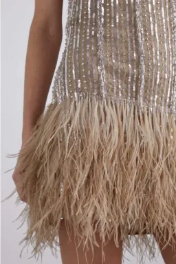 Rachel Gilbert Kenzi Mini Dress Nude Size 1 / AU 8 for rent on The Volte - image 4