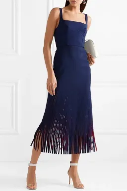 Dion Lee Bustier Perf Midi Dress Navy Size 6 for rent on The Volte - image 1