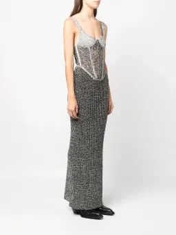 Dion Lee Marled Double Cup Corset Dress in Black Marle Size S / Au 8 for rent on The Volte - image 2