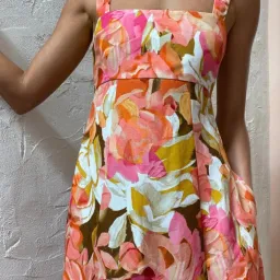 Acler Tate Midi Dress Pink Bouquet Size 12 for rent on The Volte - image 2