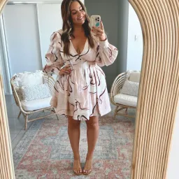 Aje Amelia Plunge Mini Dress Print Size 16 / 2XL for rent on The Volte - image 4