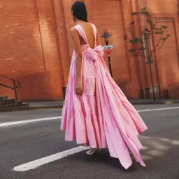 Aje Marguerite Tie Back Maxi Dress Pink Size 16 / XL for rent on The Volte - image 3