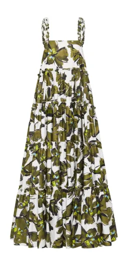 Aje Oasis Olive Leaf Strap Maxi Dress Print Size 10 for rent on The Volte - image 4