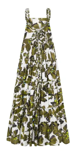 Aje Oasis Olive Leaf Strap Maxi Dress Print Size 10 for rent on The Volte - image 3