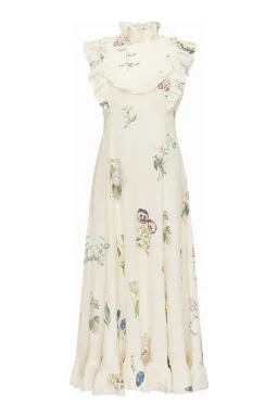 Alemais Jules Floral Midi Maxi Antique Dress White Size 10  for rent on The Volte - image 8