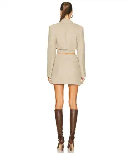 Jacquemus La Robe Bari Blazer Mini Dress Beige Size AU 8 for rent on The Volte - image 2