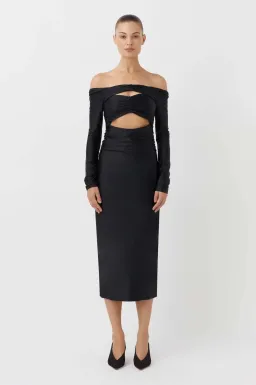 Camilla and Marc Berkley Off-shoulder Dress In Black Size AU 10  for rent on The Volte - image 1