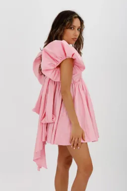 Aje Gretta Bow Back Mini Dress Ballet Pink Size 10  for rent on The Volte - image 4