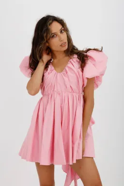 Aje Gretta Bow Back Mini Dress Ballet Pink Size 10  for rent on The Volte - image 6