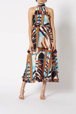 Scanlan Theodore Silk Geometric Dress Multi Size 12 for rent on The Volte - image 1