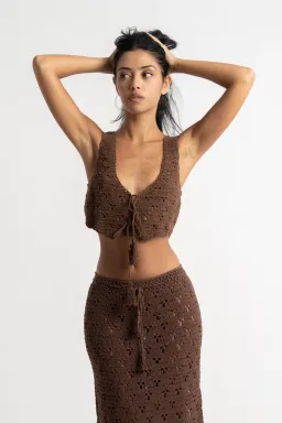 Isabelle Quinn Hazel Crop and Maxi Skirt Set Brown Size 8 for rent on The Volte - image 2