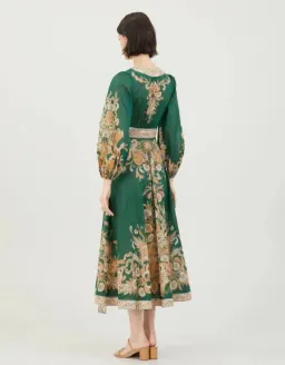 Zimmermann Devi Wrap Midi Dress Emerald/Paisley Size 1 / AU 8-10 for rent on The Volte - image 2