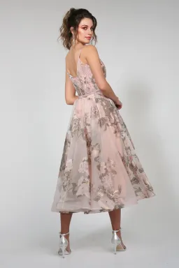 Tina Holly Pastel Floral Dress With Spaghetti Straps With A Line Skirt Floral Size AU 6 for rent on The Volte - image 2