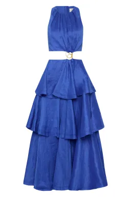 Aje Wave Cut Out Ring Midi Dress Blue Size AU 6 for rent on The Volte - image 3