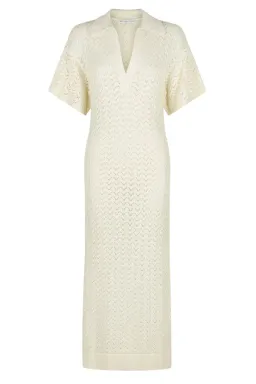 Shona Joy Mikala Crochet Polo Midi Dress Coconut Size M / AU 10 for rent on The Volte - image 6