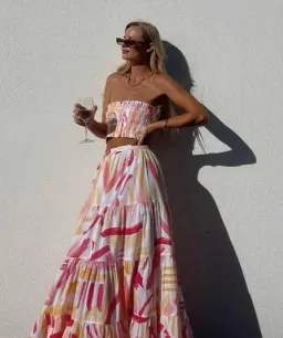 Steele Paradise Top and Parasol Skirt Set Multi Size AU 12  for rent on The Volte - image 3