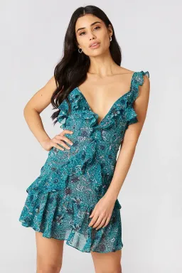 For Love And Lemons Poppy Mini Dress Blue Size AU 8  for rent on The Volte - image 2