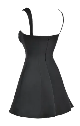 House of CB Adriana Satin and Lace Mini Dress Black Size S/AU 8 for rent on The Volte - image 6