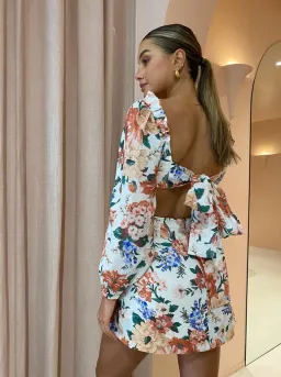 Sofia The Label Goldie Cut Out Mini Dress Floral Size 6  for rent on The Volte - image 2