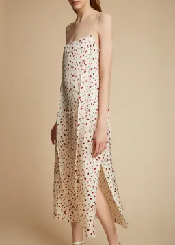 Khaite Sicily Rose Slip Dress Print Size 8  for rent on The Volte - image 4
