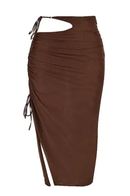 House of CB Mistress Rocks Theory Top and Purity Skirt Set Brown Size XL for rent on The Volte - image 5