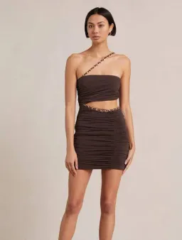 Bec & Bridge Joelene Mini Dress Brown Size 14 for rent on The Volte - image 4