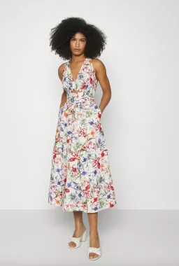 C/MEO Collective New Direction Midi Dress Ecru Botanic Size XS / Au 6 for rent on The Volte - image 1
