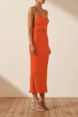 Shona Joy Milo Cut Out Slit Midi Dress Hibiscus Size 4 / XXS for rent on The Volte - image 2