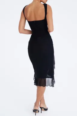 House of CB Mistress Rocks Ruffle Midi Dress Black Size XL / AU 14 for rent on The Volte - image 4