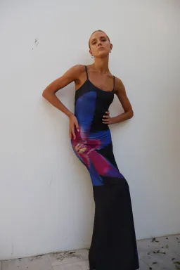 With Harper Lu Midnight Lily Floral Slip Dress Size M/Au 10 for rent on The Volte - image 9