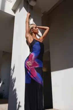 With Harper Lu Midnight Lily Floral Slip Dress Size M/Au 10 for rent on The Volte - image 7