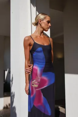 With Harper Lu Midnight Lily Floral Slip Dress Size M/Au 10 for rent on The Volte - image 10